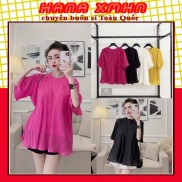 [ÁO SUÔNG] Áo Kiểu Nữ, Áo Dáng Suông Dập Ly Cổ Tròn Nhiều Màu Phối Quần Jeans, Chân Váy